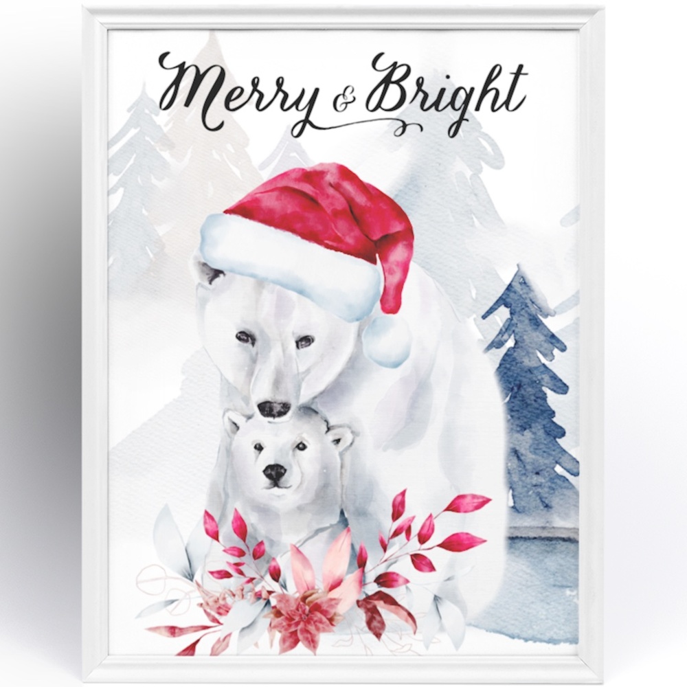 Wall Art Watercolor Christmas Whishes Illustration Print Poster Card Unframed - Picture 2 of 5